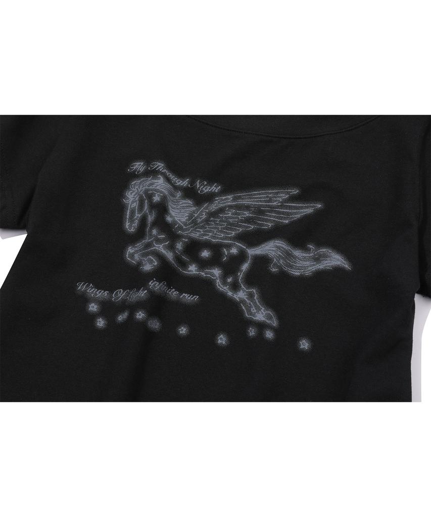 IFYOUWANT Футболка на одно плечо Pegasus Черная