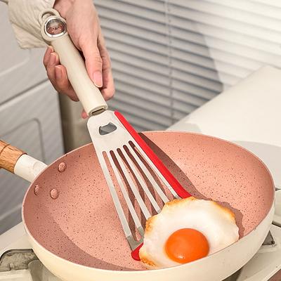 Нержавеющая сталь Лопатка с прорезями Силиконовая лопатка для рыбы Жаропрочная лопатка для стейков и омлетов Кулинарный инструмент Кухонная утварь