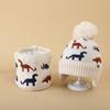 2Pcs Set Warm Baby Beanie Cap Cartoon Dinosaur Kids Ear Protection Hats Cute Scarf Set  Winter