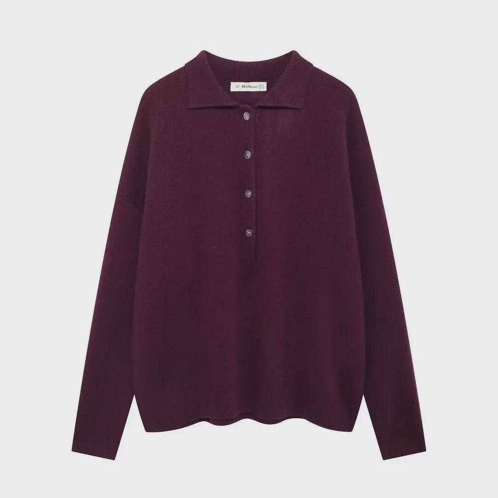 Женский вязаный кардиган из смесовой шерсти с отворотом и однобортным дизайном