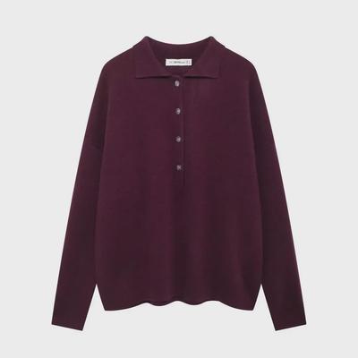 Женский вязаный кардиган из смесовой шерсти с отворотом и однобортным дизайном