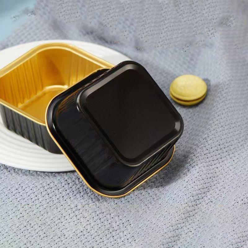 Фольгированные формочки для кексов, термостойкие алюминиевые формы для выпечки с крышками, круглые формы для выпечки с крышками, кухонный свадебный атрибут для вечеринки по случаю дня рождения