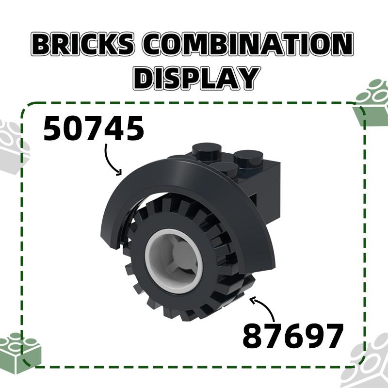 65 шт./лот 50745 Кирпичики для строительства колесных арок Аксессуары MOC Совместимы с Featuring Blocks Игрушки для детей Идея для подарка Коробка