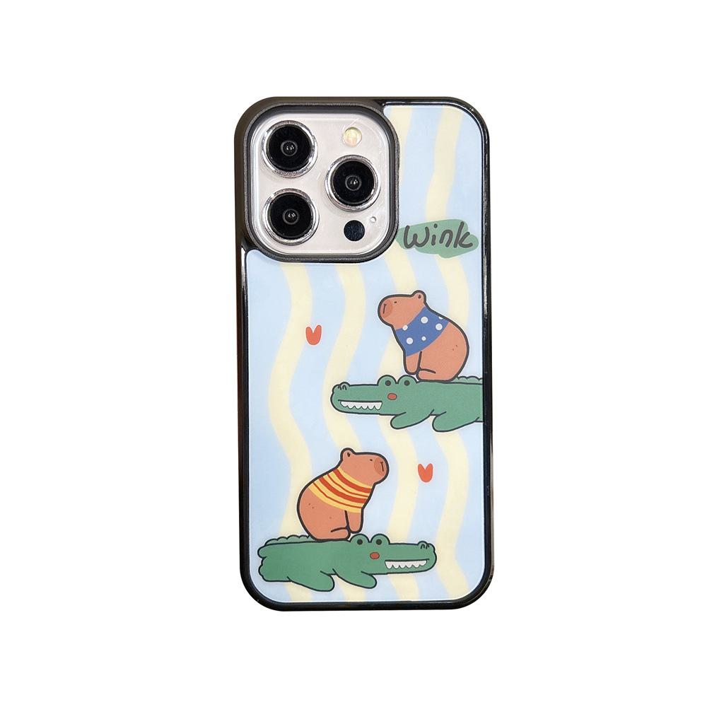 Иллюстрированный чехол с магнитным держателем для телефона Apple iPhone 15, подходит для iPhone 11/12/13 Pro Max. Разработан, чтобы быть мягким и защищать.