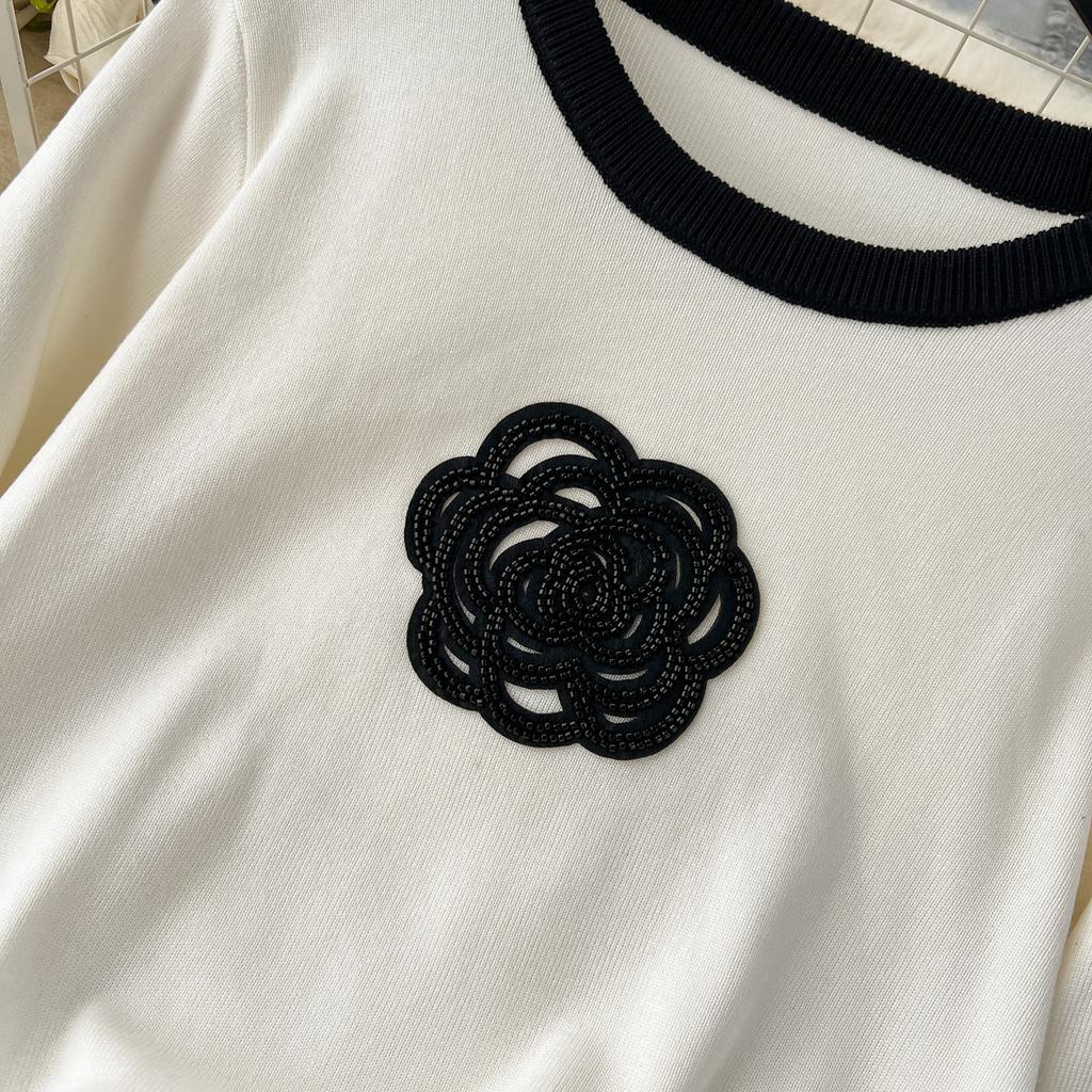 Осенний женский брендовый дизайнерский вязаный свитер с бисером, комплект из двух предметов, пуловер с длинными рукавами, топ и тонкая облегающая юбка-футляр, наряды