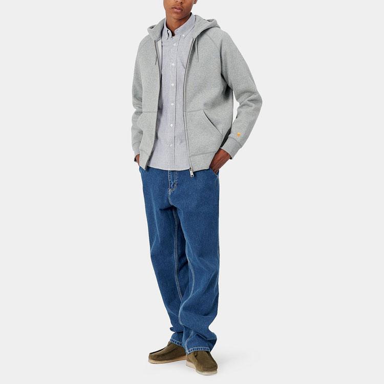 Carhartt WIP FW21 Однотонные Повседневные Прямые Рабочие Джинсы Мужские джинсы Светло-Синие I022947-01-06