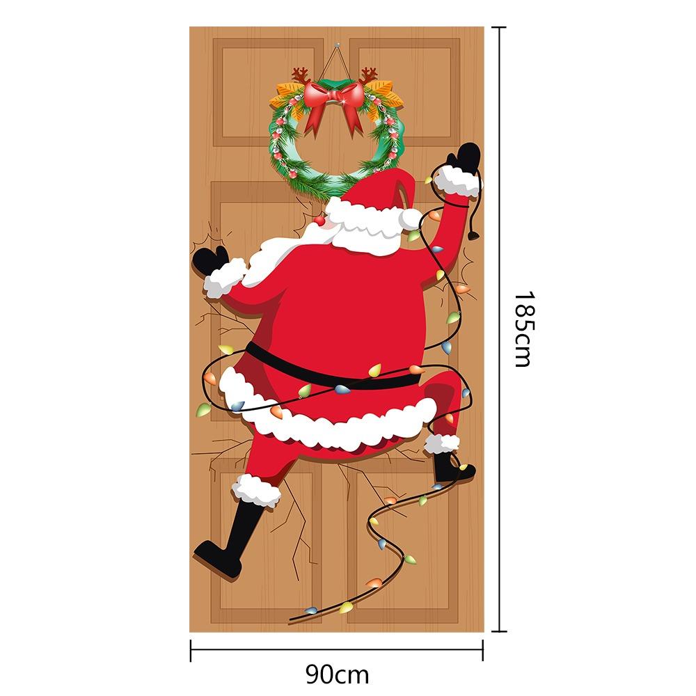 Подвесные рождественские дверные накладки на окна, декоративная композиция, баннеры на двери, рождественские баннеры