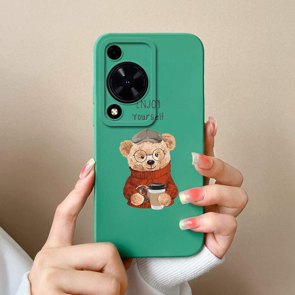 Чехол для Huawei Nova Y72 12 Pro Ultra 12i 11 SE Honor X8B, чехол для телефона «Милый медведь, панда», мягкая жидкая силиконовая защитная пленка для экрана, чехол для Huawei Capas
