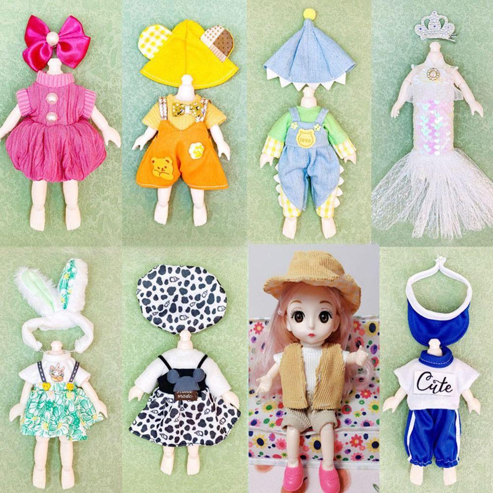 20 Styles 16~17cm Doll Clothes Casual Wear Rompers T-shirt Hat Doll Skirt Suit for 16~17cm Doll