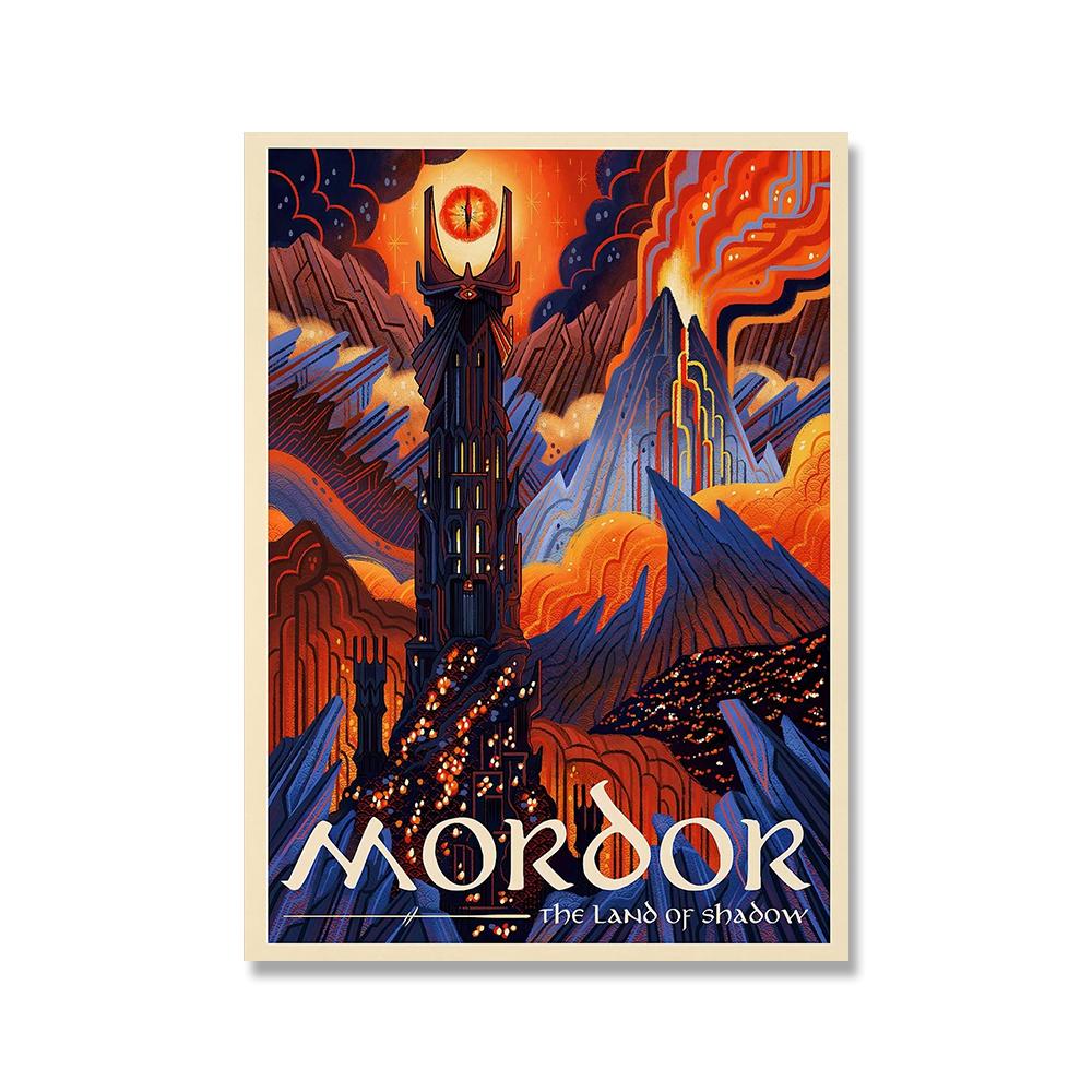 Толкин, путешествия, настенная живопись на холсте, пейзаж Средиземья, Властелин колец, постер, винтажные принты из фильмов, фотографии для гостиной, домашний декор