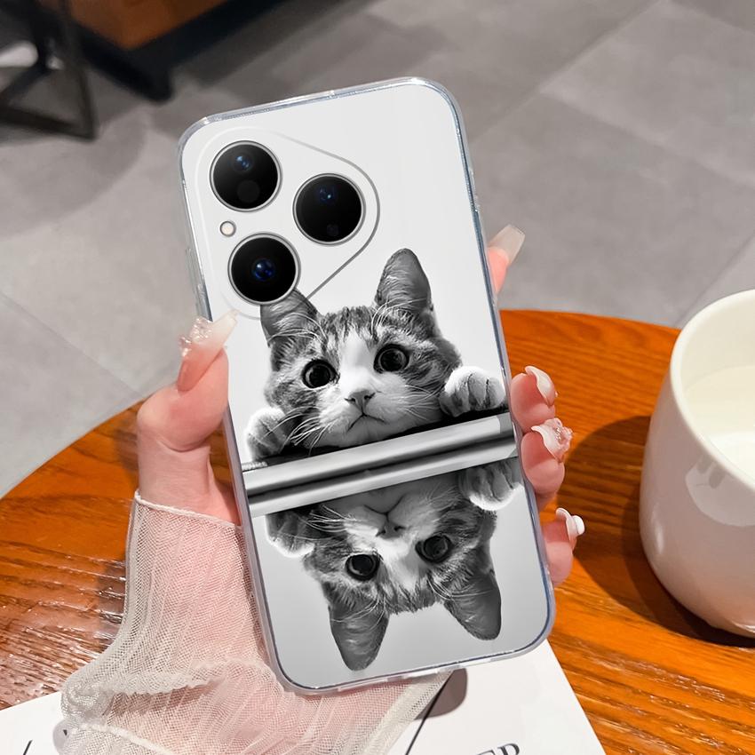 Для Huawei Pura 80 Ultra Honor 400 Magic5 Pro Чехол для телефона Милый узор с космонавтом Прозрачный ТПУ Ударопрочный Защитный Мягкий Чехол-накладка Для Huawei