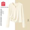 MINISO Женская базовая кофта с V-образным вырезом, длинным рукавом, облегающего кроя, вязаная