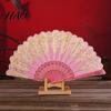 Dancing Fan Folding with Hanging Ring Smooth Opening Comfortable Grip Dance Clear Pattern Chinese Style Fabric School Supply
