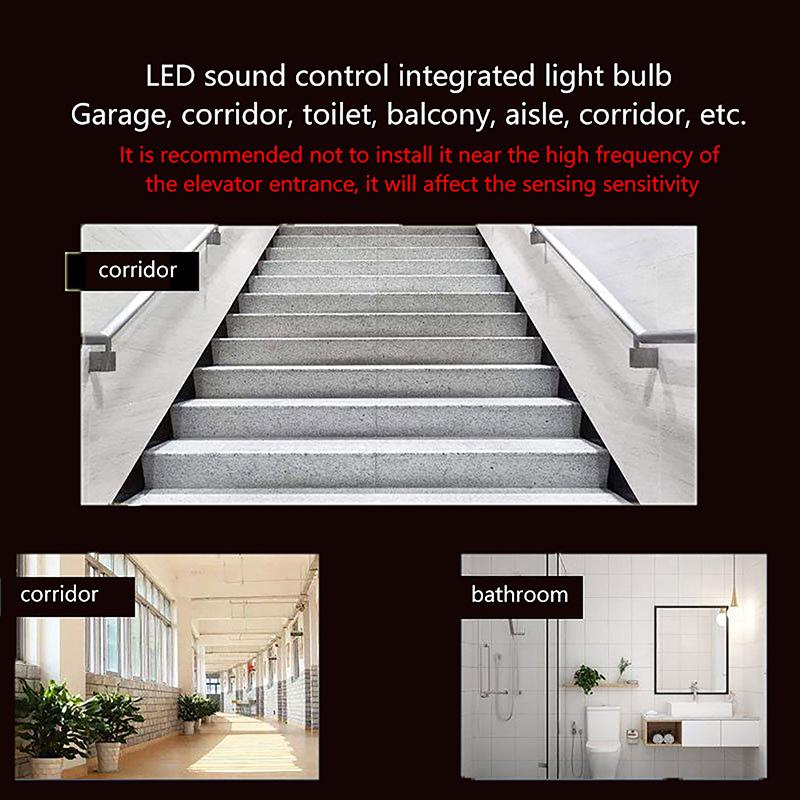 Лампа для лестницы, прихожей, коридора, 3 Вт, 5 Вт, 10 Вт, 15 Вт, 20 Вт E27, 220 В, светодиодная лампа для звука человеческого тела, датчик движения, белая лампочка