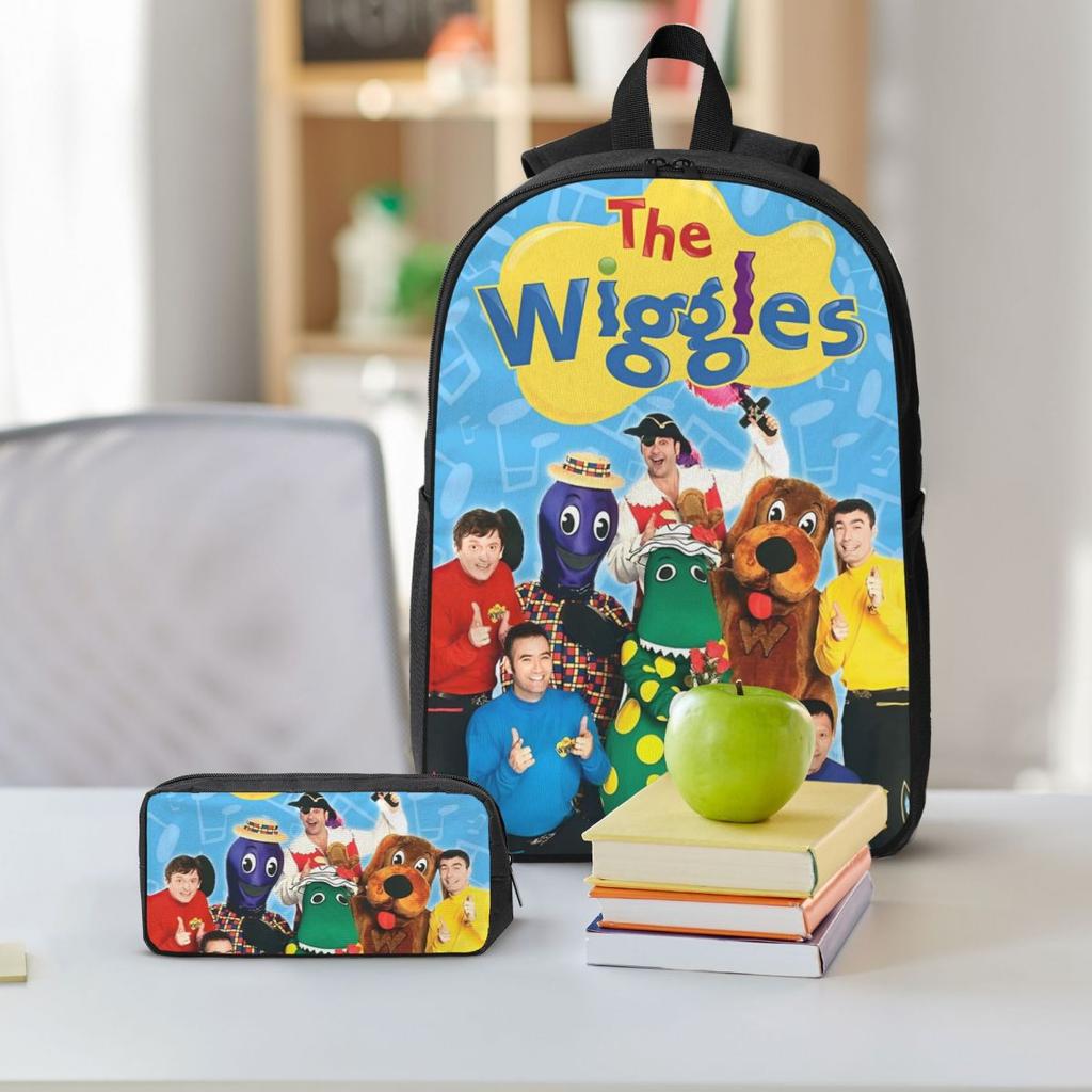 3 шт. Набор школьных сумок The Wiggles для мальчика и девочки, пеналы, наборы рюкзаков с ланч-боксом для учеников начальной школы, рюкзак