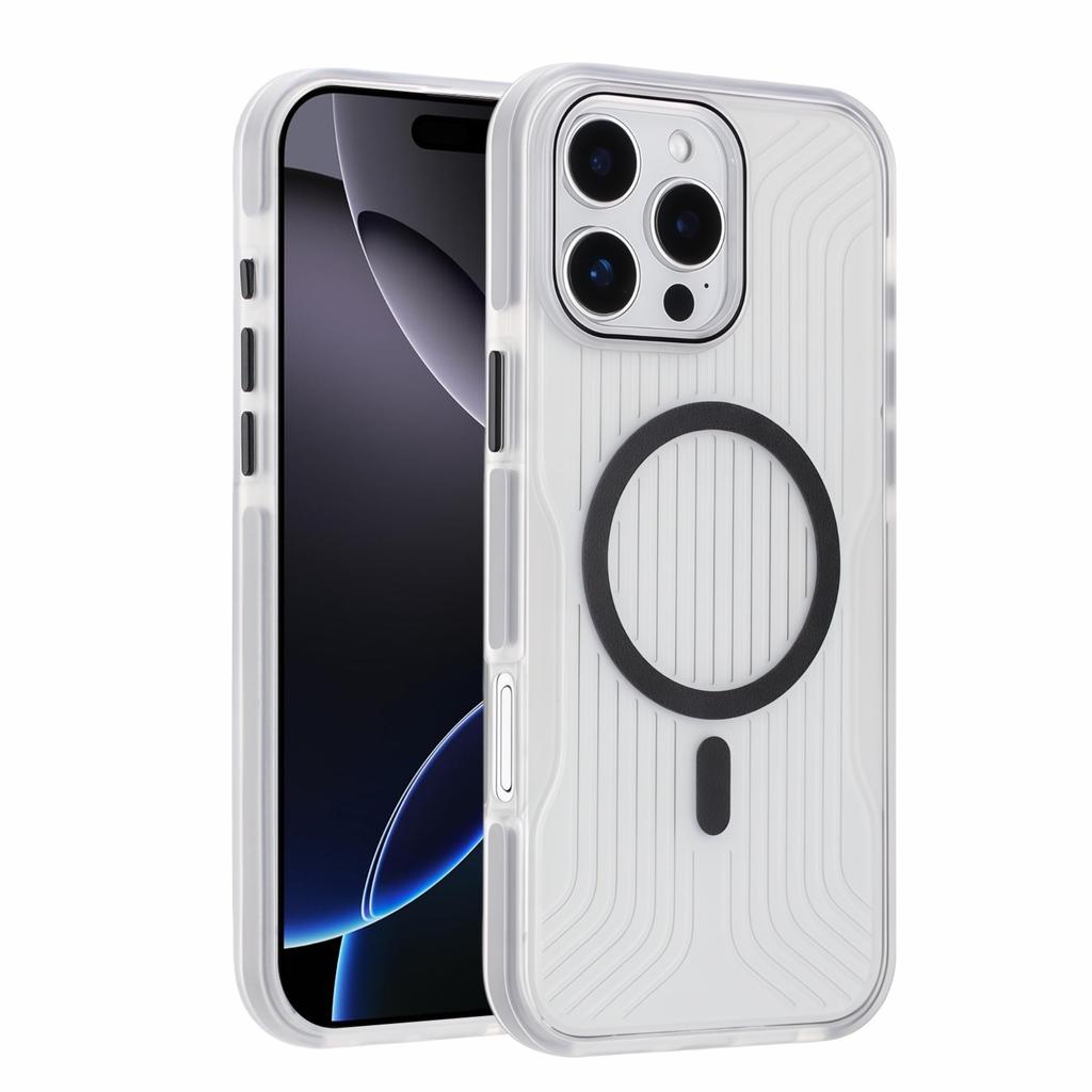 For iPhone 16 Pro Max Magnetic Case TPU PC TPE Shockproof Phone Back Cover