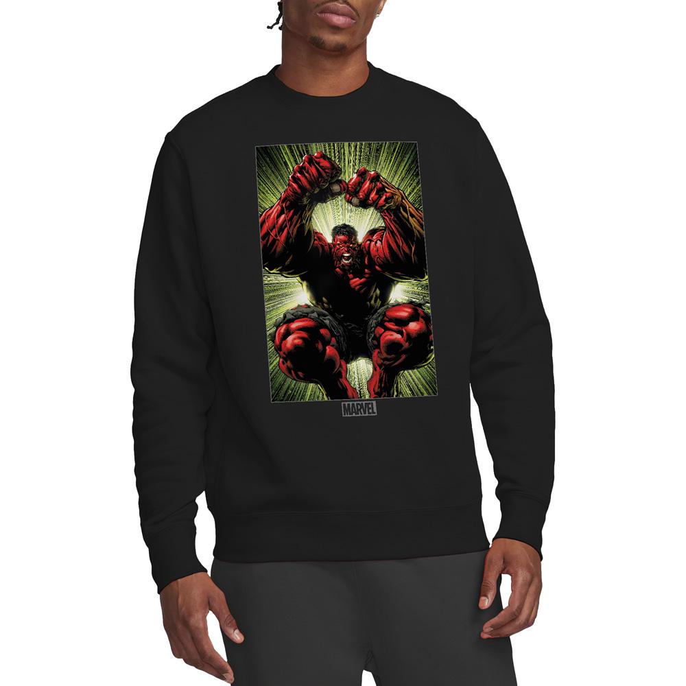 Marvel Unisex Adult Red Hulk Attack Sweatshirt
