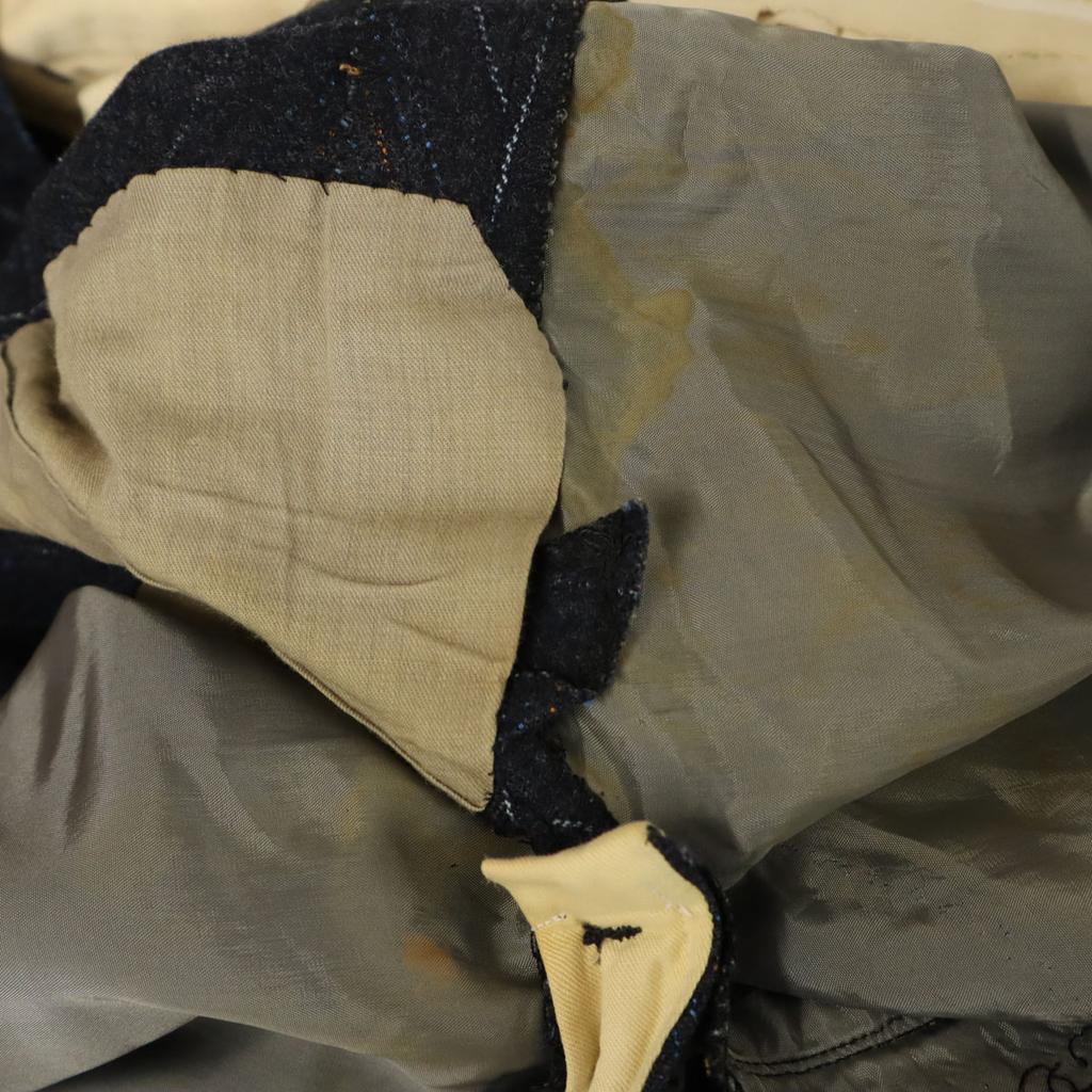 60s 70s vintage Striped Pattern Slacks pants Navy TALON ZIP Men's Used