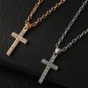 Shiny Zinc Zinc Alloy Rhinestone Pendant Cross Korean Style Cross Necklaces Women Necklaces Clavicle Chains