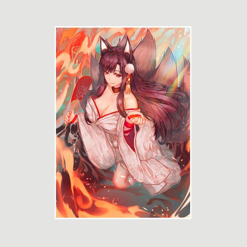 Домашний декор Картина Милая маленькая Лоли Аниме Девушка Плакат Милая Лолита Манга Фигурка Белые бумажные постеры и принты Бар Спальня Украшения Фреска