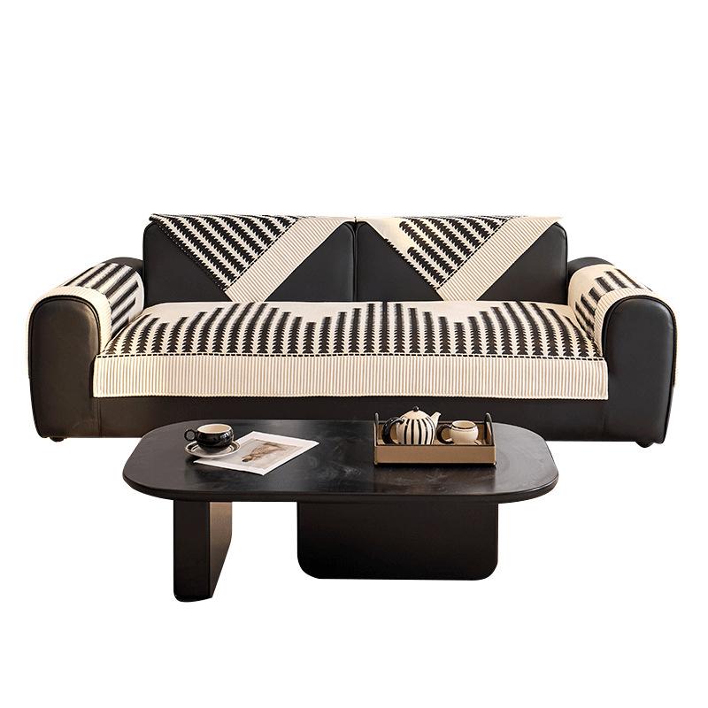 French High-End Sofa Cushion, Universal In All Seasons, Non-Slip Seat Cushion, Fashionable Splicing Sofa Cover, Cover Cloth, Backrest Towel