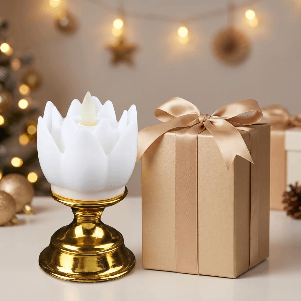Plastic battery powered flower shaped LED table lamp Bedside Small Decorative Night Lamp