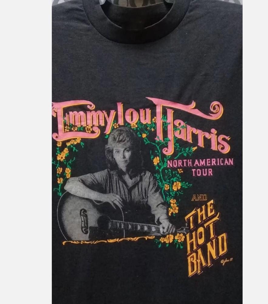 Emmylou Harris Music For Lovers Black T-Shirt Cotton Full Size