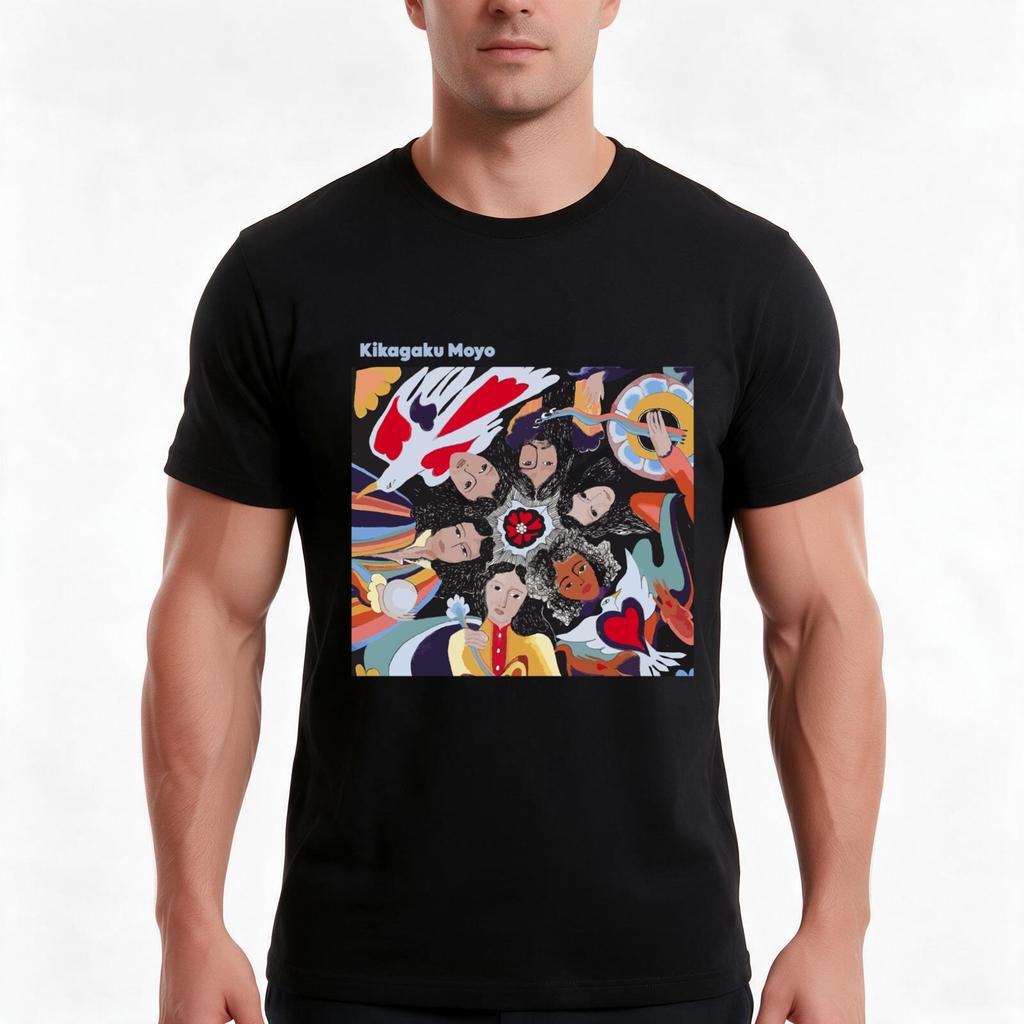 Kikagaku Moyo Team TShirt Summer Casual Cotton Tee Oversized Streetwear Tops Vintage Graphic Print Loose Fit Short Sleeve