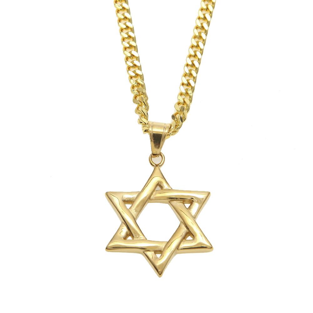 Новая персонализированная звезда Давида из нержавеющей стали, подвеска с шестиконечной звездой, сохраняющее цвет, ожерелье в стиле хип-хоп