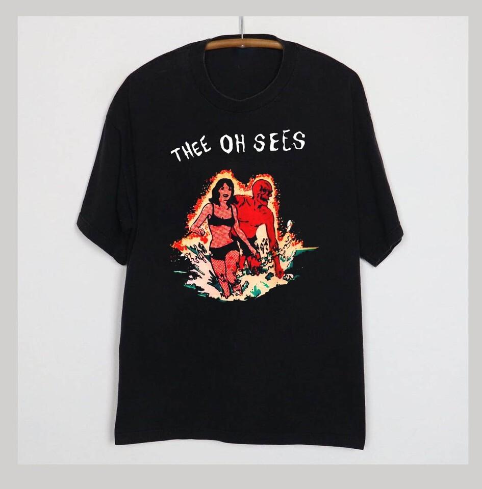 Thee Oh Sees Черный Тур Подарок Унисекс Футболка Взрослая Хлопковая Рубашка Все Размеры UU270