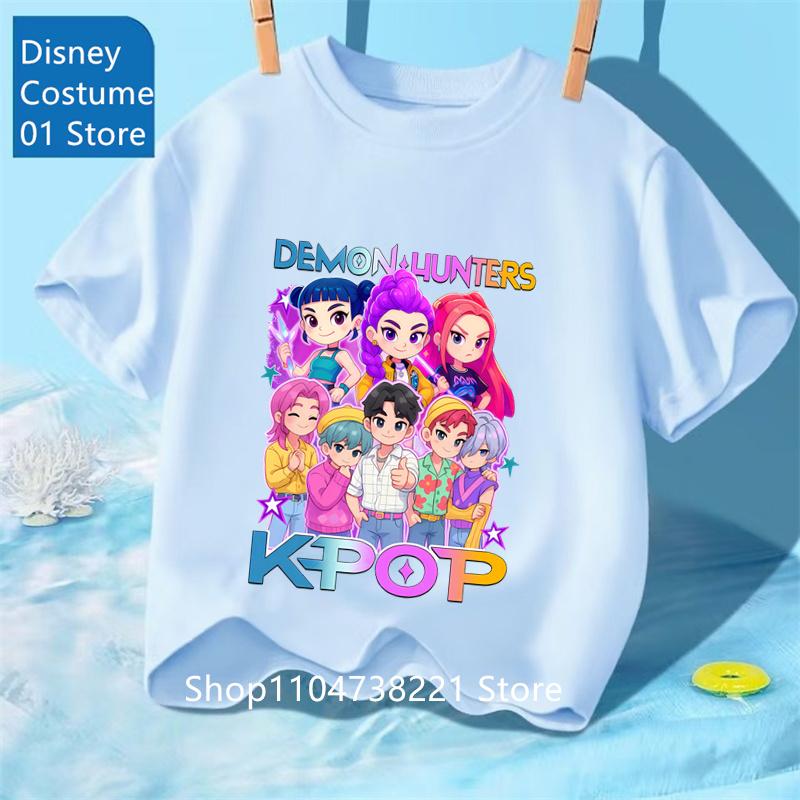 Kpop Охотники на демонов Huntrix Футболки для детей Мальчиков Девочек Летние Повседневные Топы Футболки с коротким рукавом и графикой Футболка Kpop Охотники на демонов