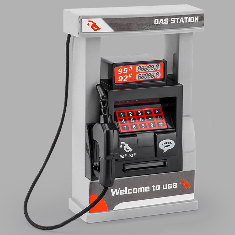1 Set Simulation Gas Station Toys For Realistic Miniature Model Playset With Roadblocks Interactive Educational Plaything Diy