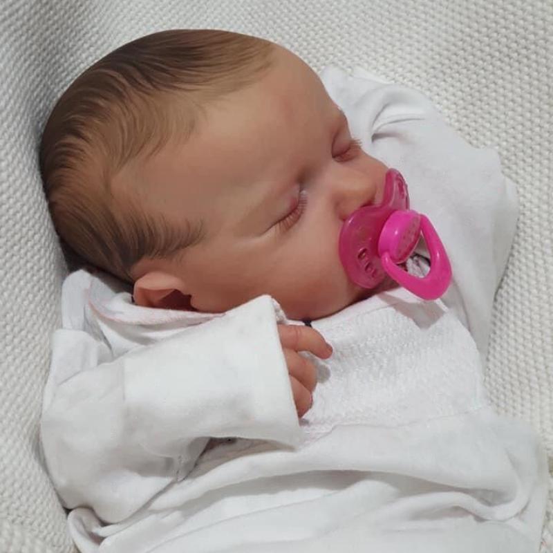 19-дюймовые готовые куклы Reborn Baby Sleeping LouLou уже окрашены целиком из силиконового винила или тканевого тела. Дополнительная кукла-эмуляция с волосами ручной работы. Детская игрушка.