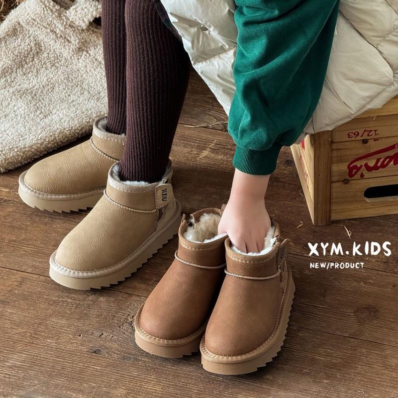 Kids Winter Snow Boots Boys Girls Warm Fleece Lined Ankle Anti-Slip Calf Height Shoe