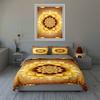 Golden floral mandala. Bedding Duvet cover sets Duvet covers Pillowcases gifts (1 * Duvet Cover 2 * Pillowcases, without duvet insert)