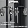 Sliding Door Latch Lock Zinc Alloy 90 180 Degree Rotatable Anti-Theft Universal for Patio Balcony Home Safety Guard