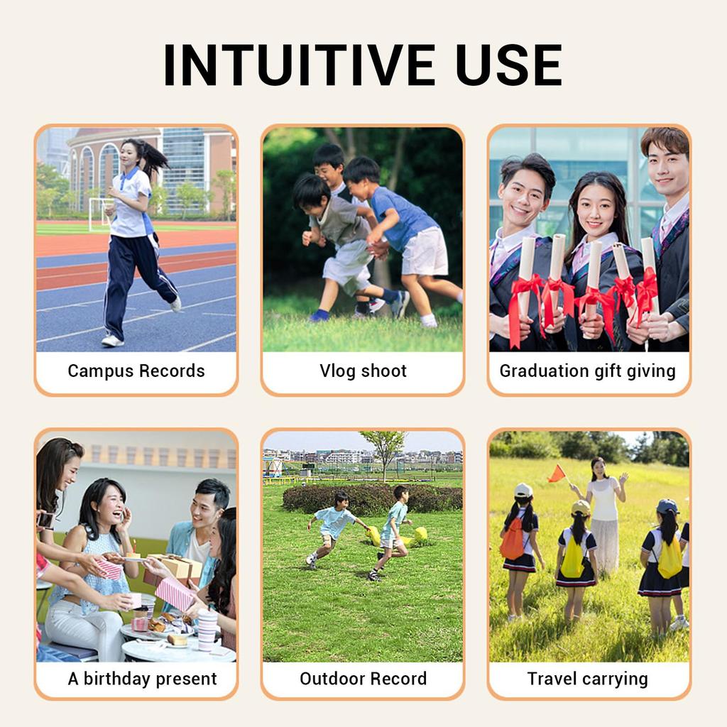 48MP 2.7K HD Autofocus Vlogging Camera with 2.4-inch Screen and 8X Digital Zoom, Compact Travel Video Camera for Kids, Teens, and Beginners (Black)