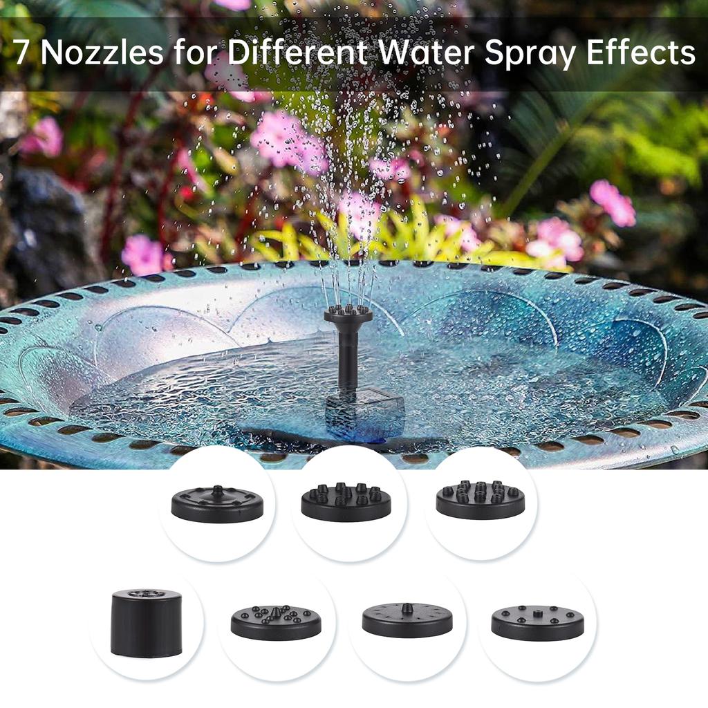 Solar Water Pump Kit Solar Fountain Pump for Bird Bath with 3W 5V Solar Panel 7 Nozzles Max. Water