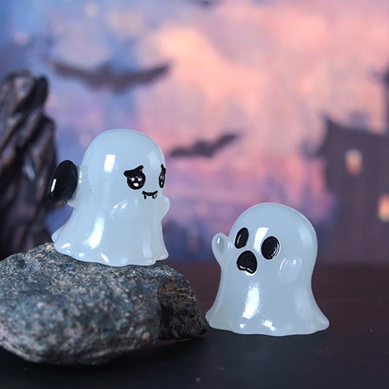 1 шт. Миниатюрная светящаяся фигурка на Хэллоуин из микропейзажа, миниатюрная фигурка из смолы, мини-сад фей, светящиеся в темноте украшения