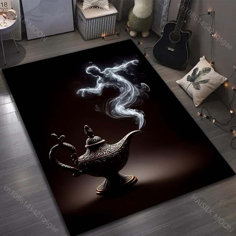 1PC Fairy tale wishing lamp Painting Carpet for Living Room Bedroom Sofa Doormat Decor Sofa Table Area Rug Non-slip Floor Mat