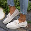 Women's Bow Loafers Autumn New Round Toe Deep Mouth Soft Sole Non-Slip Single Shoes