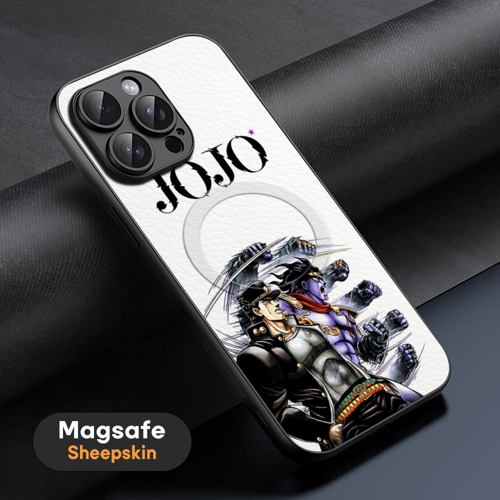 Comics JoJo Bizarre Adventure Phone Case For iPhone 17 16 15 14 13 12 11 Plus Pro Max High-end Luxury Magsafe Sheepskin