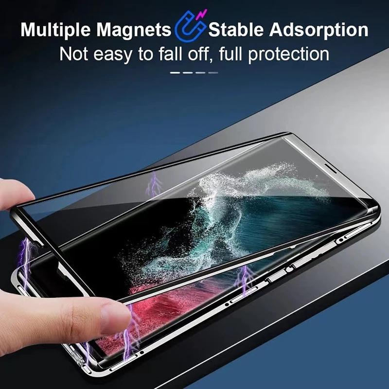 Чехол-книжка для OPPO Reno 11F/ 12F/ 8T 5G/ 12 Pro | Двустороннее стекло + Металлический бампер + Полная защита объектива