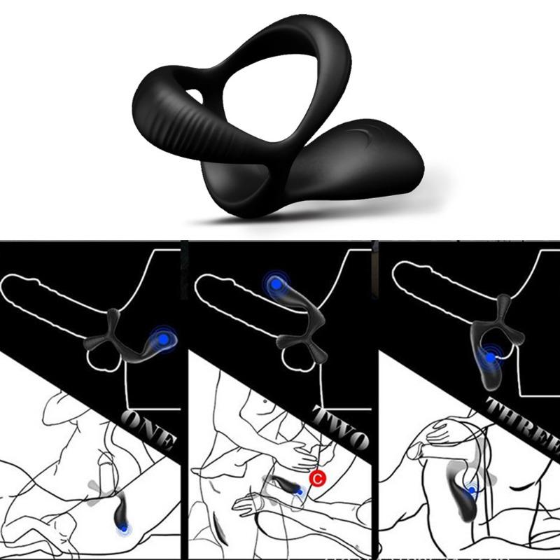10-частотное вибрирующее силиконовое кольцо для пениса, мужские вибраторы простаты, массаж яичек, анальная пробка, клетка целомудрия для взрослых, секс-игрушки
