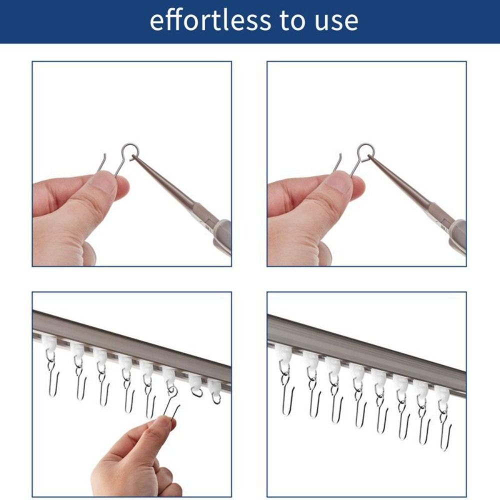20Pcs Drape Ceiling Curtain Track Hooks S Shaped Shower Curtain Hanger  Door Curtain