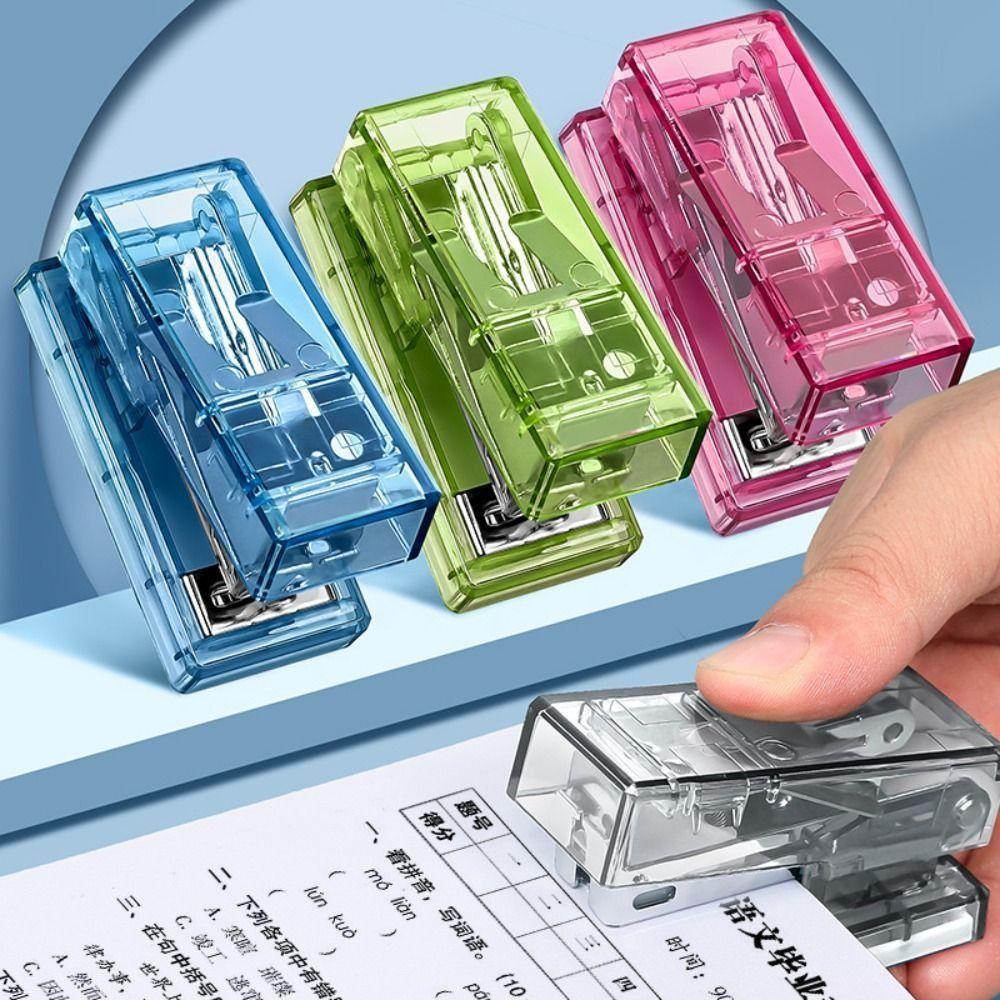 Mini Mini Stapler Transparent Paper Binder Set Office Binding Tools  School Office Supplies