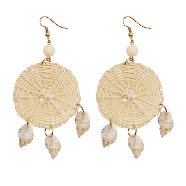 Серьги из морских ракушек Zoshi для женщин, модные золотые серьги-каури из металлических ракушек, новые летние пляжные украшения