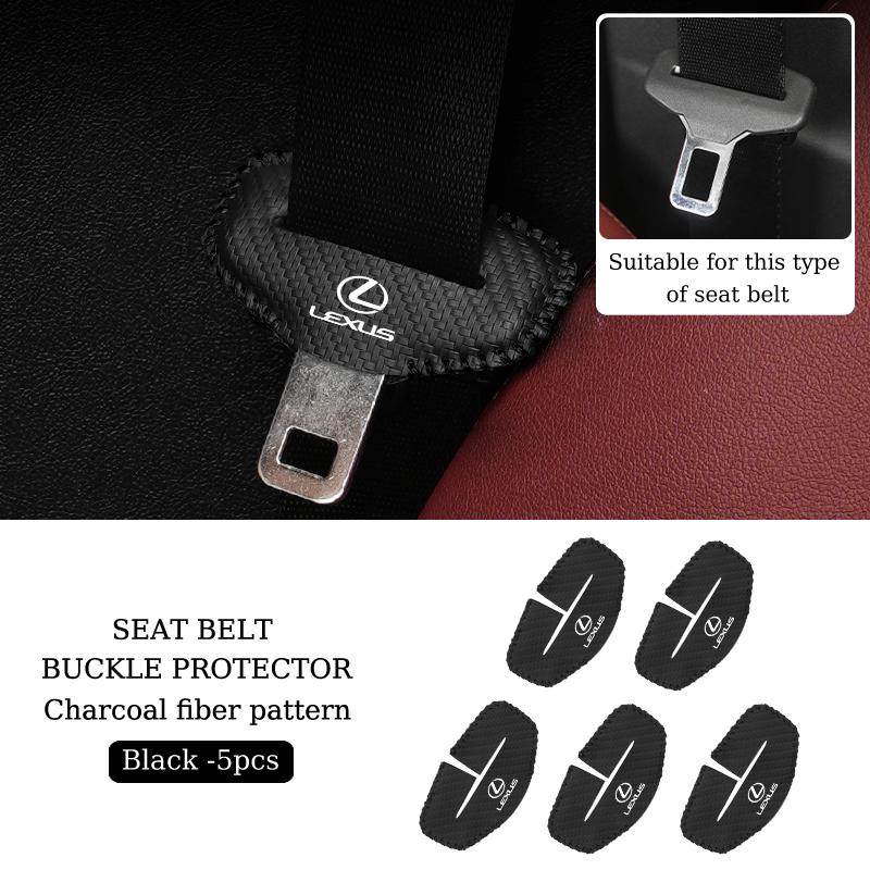 Car Seat Belt Buckle Protector Cover Anti-Scratch Mat Accessories For Lexus IS250 IS200 CT200h GS300 LS430 RX450h LX570 IS300