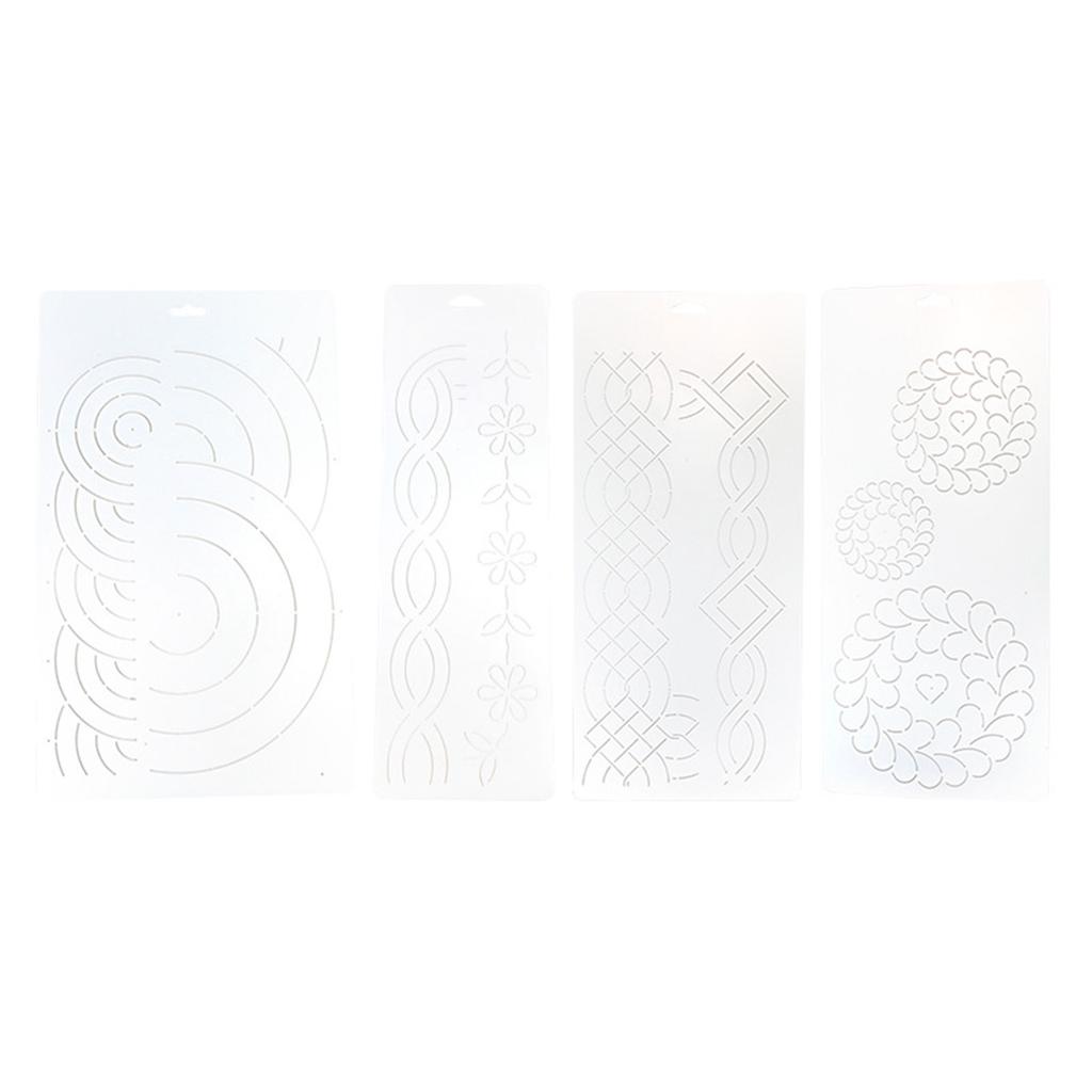 Quilting Templates Floral Line Quilting Stencil Reusable Plastic Sewing Stencil Patchwork Tool for Painting On Bag Shirt