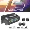 Car Tire Pressure Monitoring System Temperature Warning Fuel Save With 4 External Sensors Solar TPMS Car Tyre Pressure Monitor